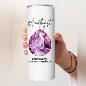 Custom Birthstone 20oz Skinny Tumblers with lid and straw